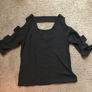Black blouse with cutouts